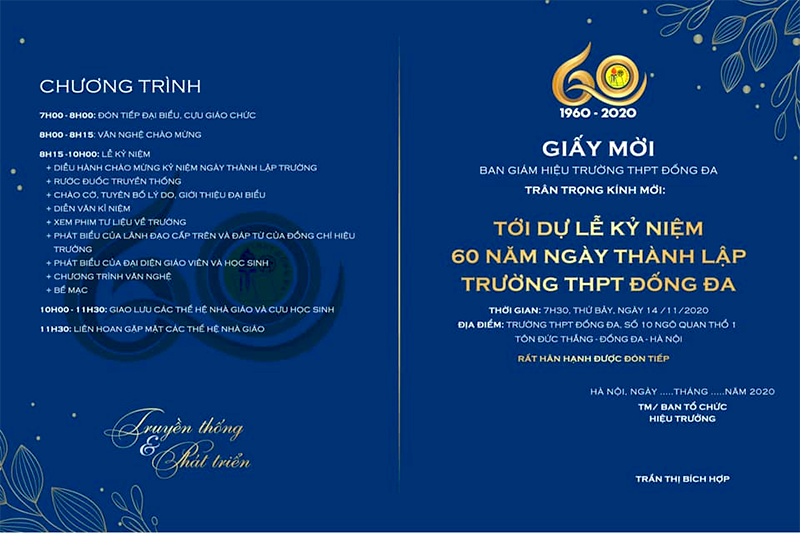 In thiệp mời Sự kiện tại Hà Nội