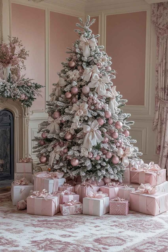 Chủ đề Noel với tone màu hồng pastel ngọt ngào