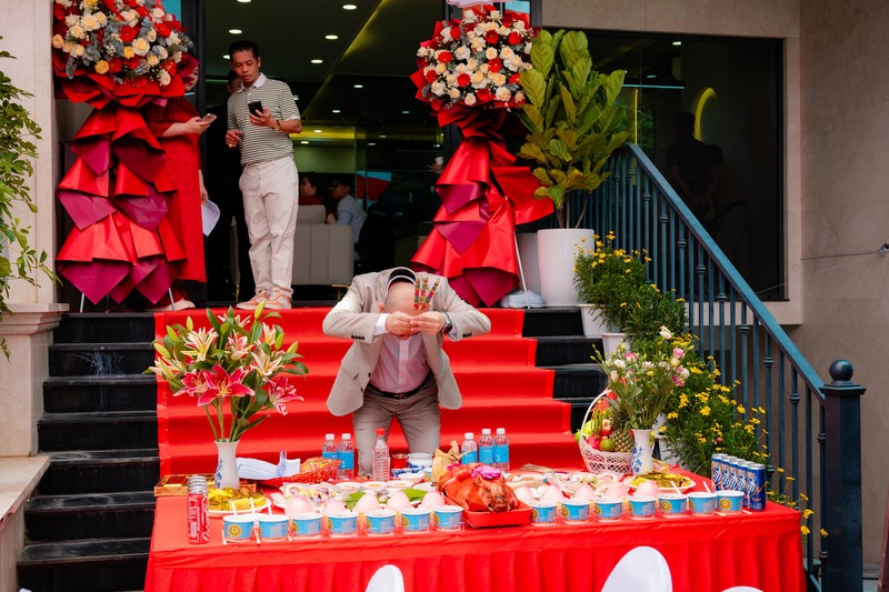 Không khí trang nghiêm của nghi thức cúng cầu an