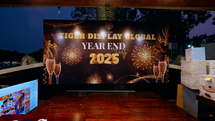Backdrop gala dinner hiện đại tối giản